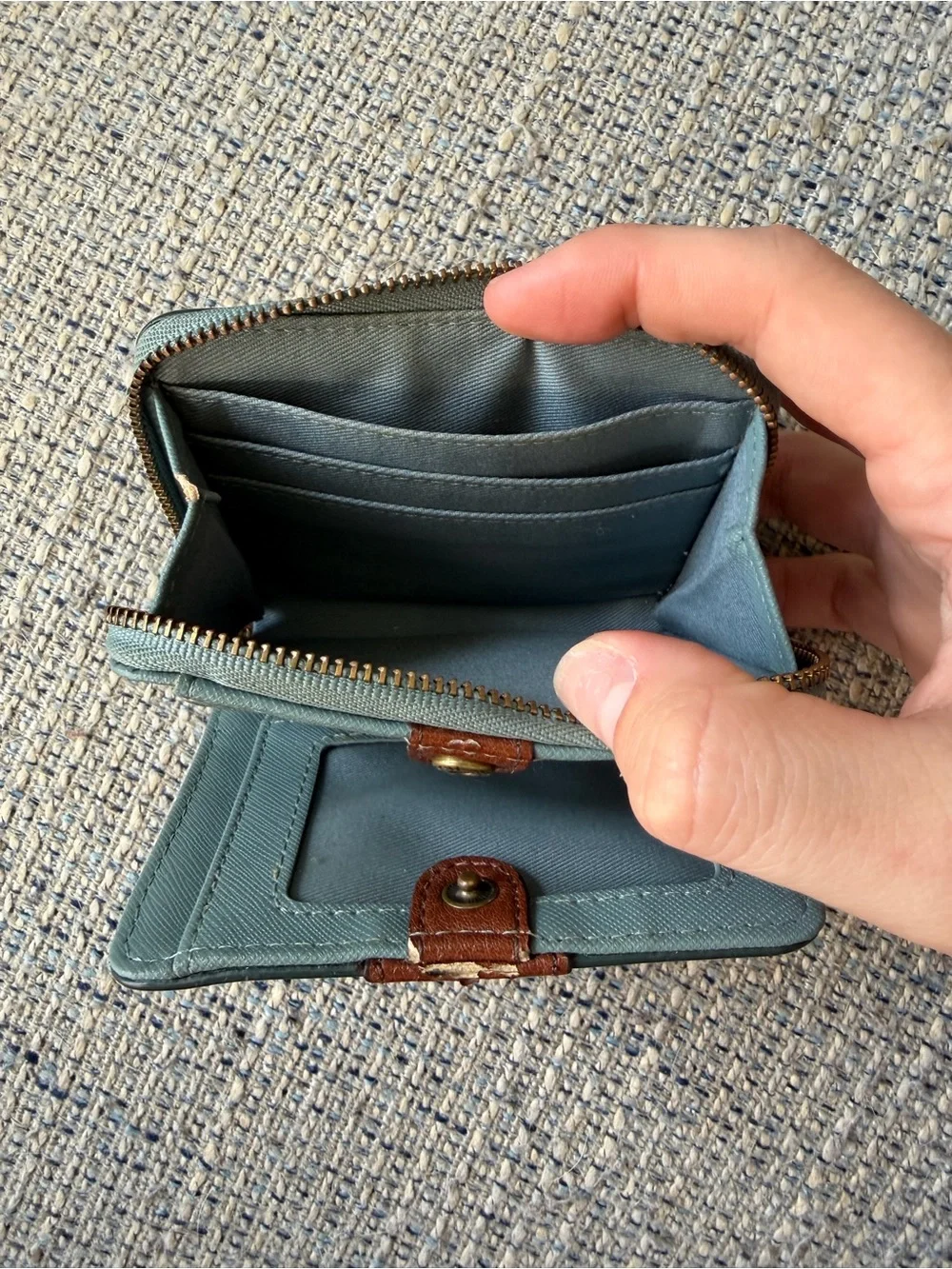 Fossil Green Multicolor Zip Wallet